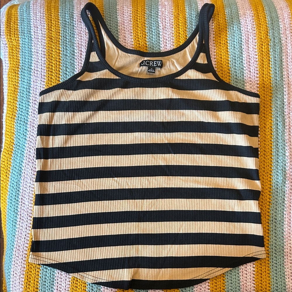 JCrew Striped Tank Top Bra Top